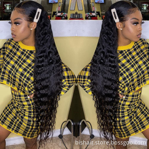 9A Deep Wave Front Lace 100% Real Hair Wig 4x4 Lace Wig Brazil Real Hair Remy Front Lace Wig 150% Density Wholesale Discount